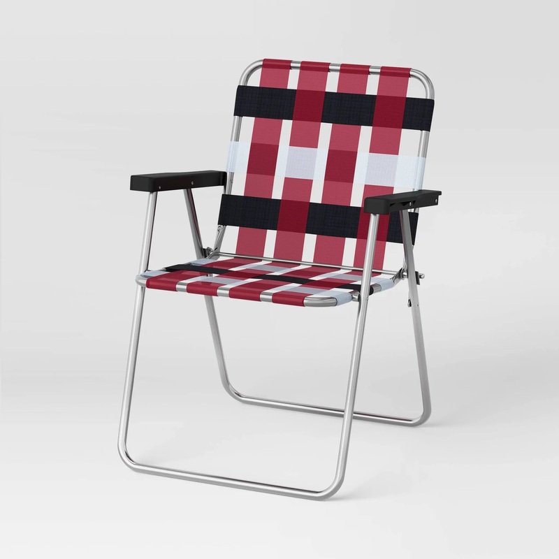 Webstrap Folding Patio Chair Red