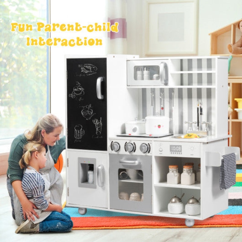 Wooden Pretend Play Kitchen Sets With Simulated Sound