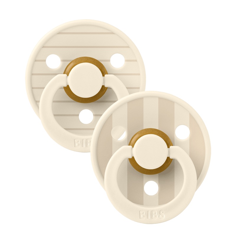 BIBS Pacifier Studio Colour 2 PACK Pin Latex Size 2 Ivory Vanilla Mix