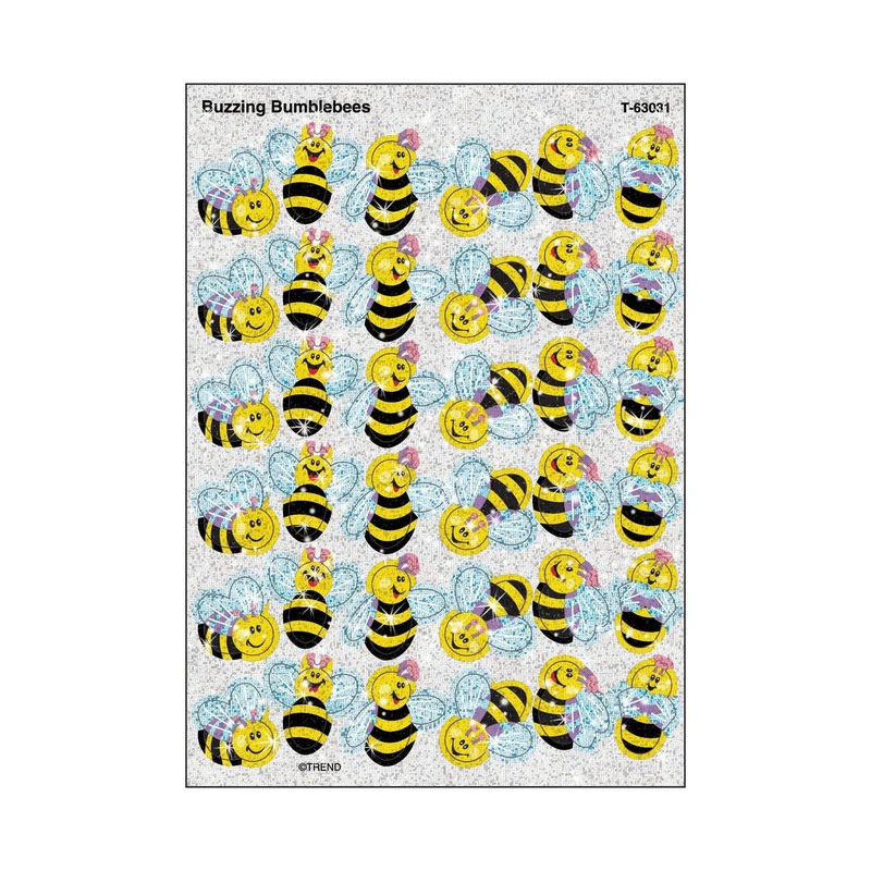 Buzzing Bumblebees Sparkle Stickers
