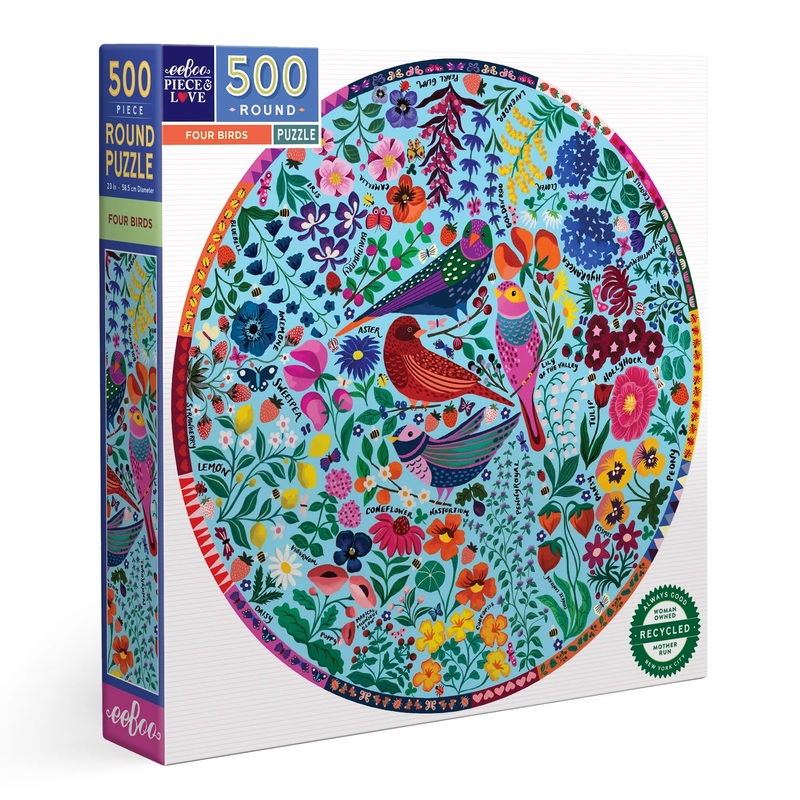 eeBoo Four Birds 500 Piece Puzzle