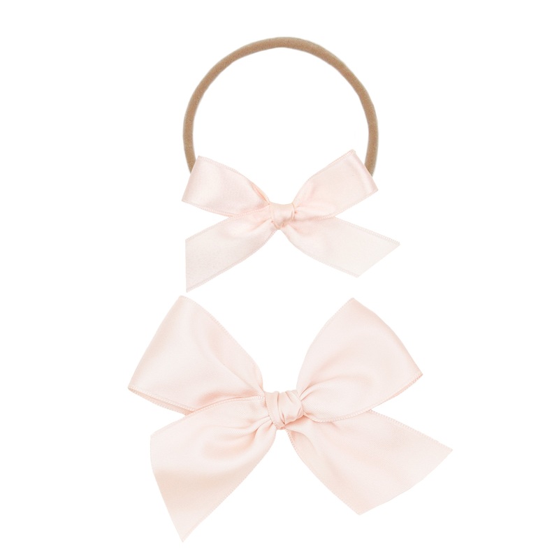 Satin Bow – Blush Headband
