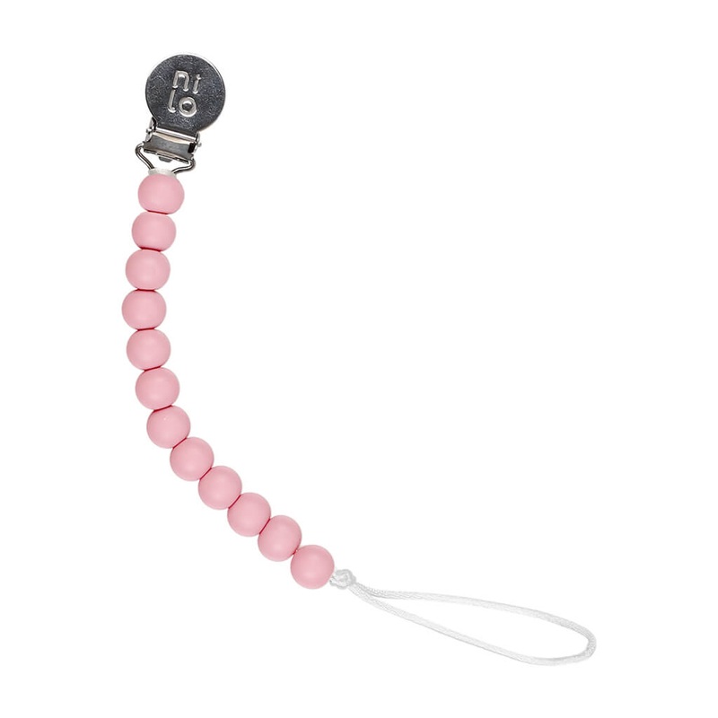 Small Silicone Beads Pacifier Holder Pink