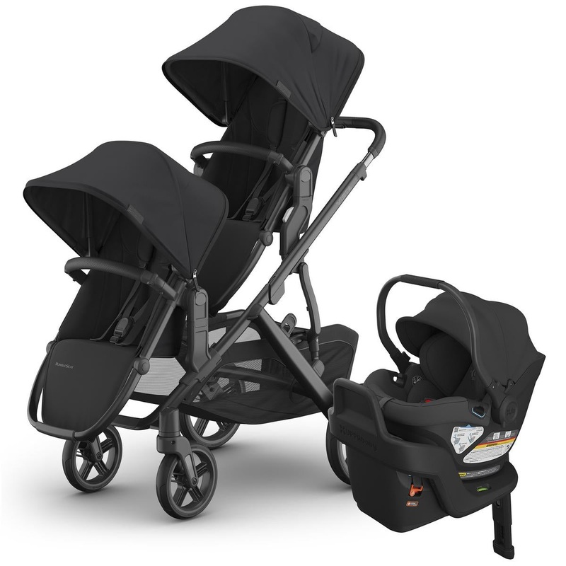UPPAbaby Vista V3 Double Stroller with RumbleSeat V3 + Aria Travel System Bundle – Jake / Jake
