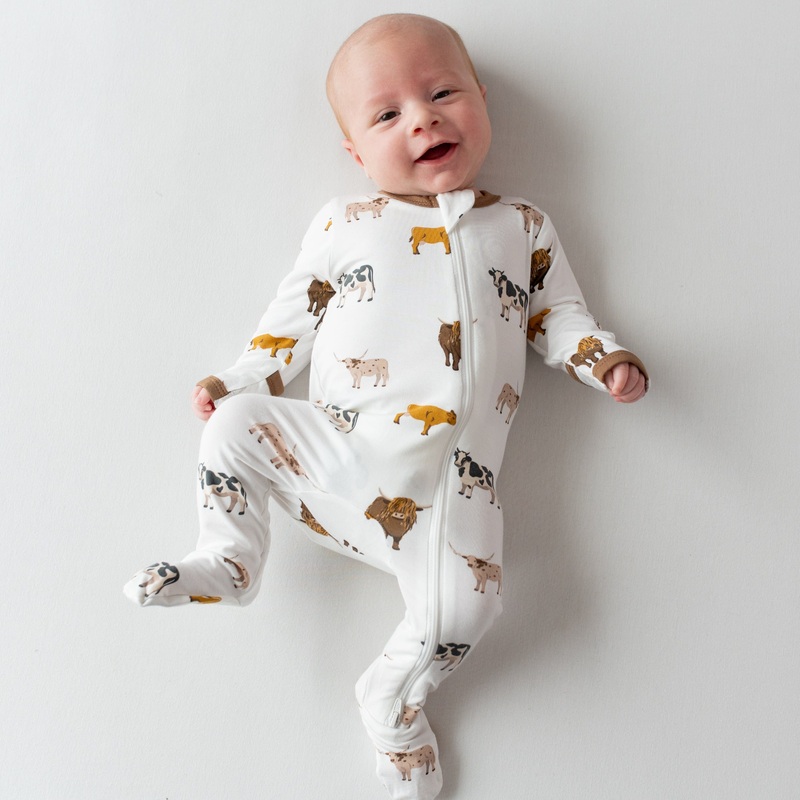 Zippered Footie in Moo