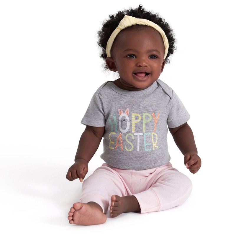 Baby Neutral “Hoppy Easter” Short Sleeve Onesies Bodysuit