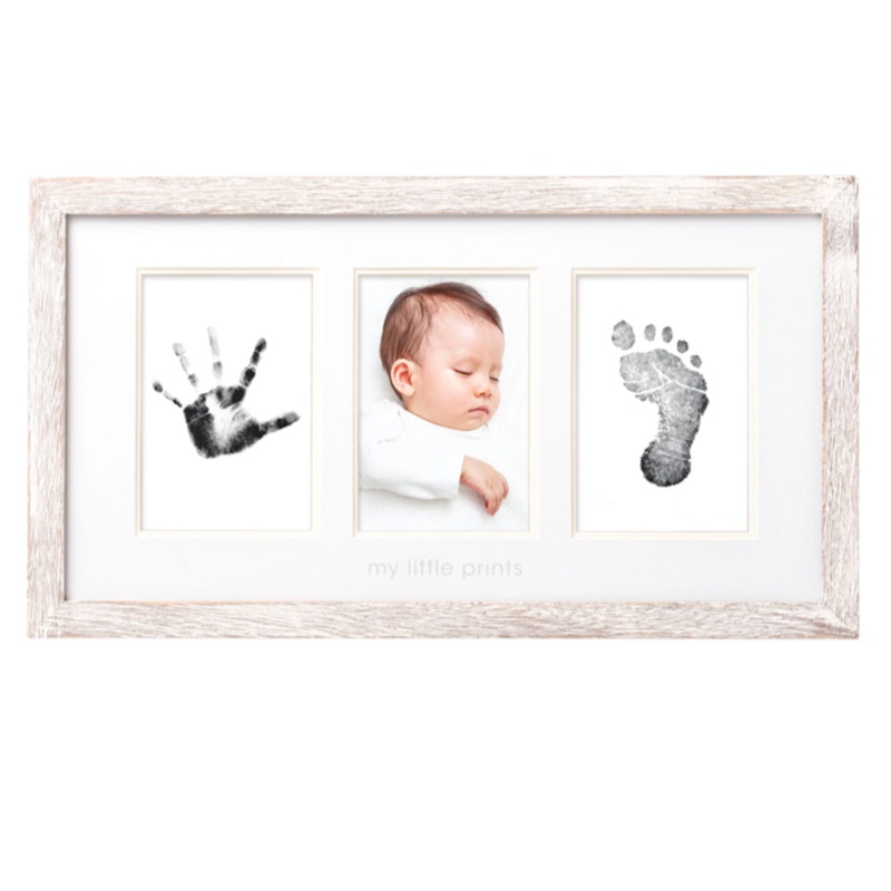 Babyprints Photo Wall Frame and Clean-Touch Ink Pad – Rustic