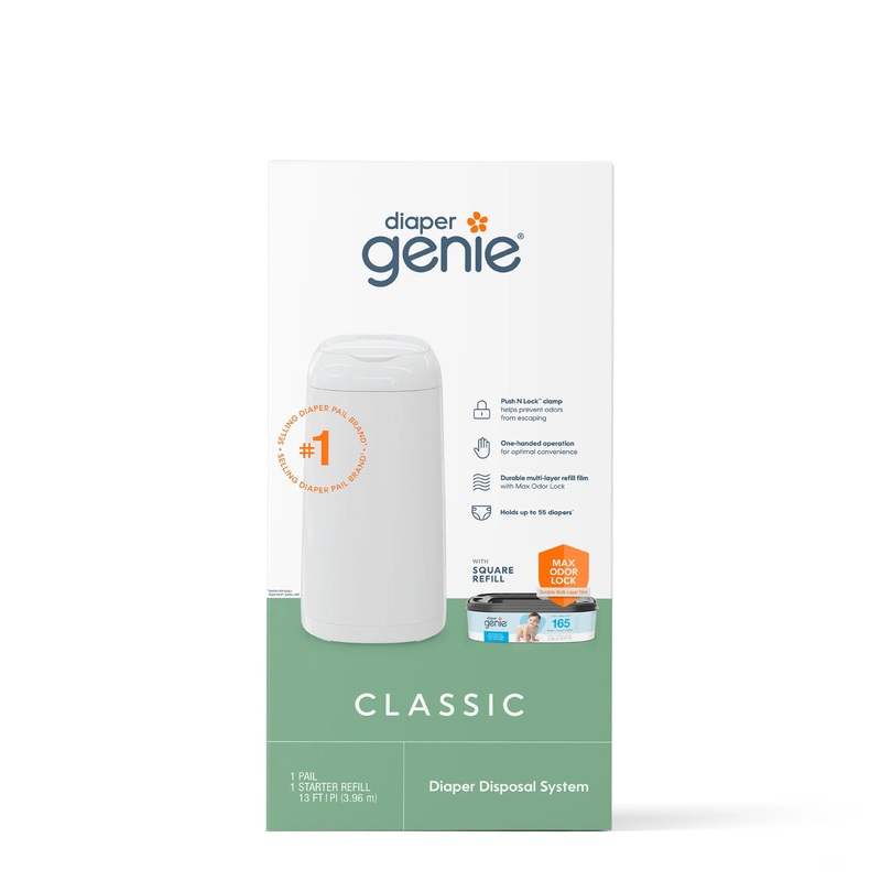 Diaper Genie Classic Pail –  With Starter Refill