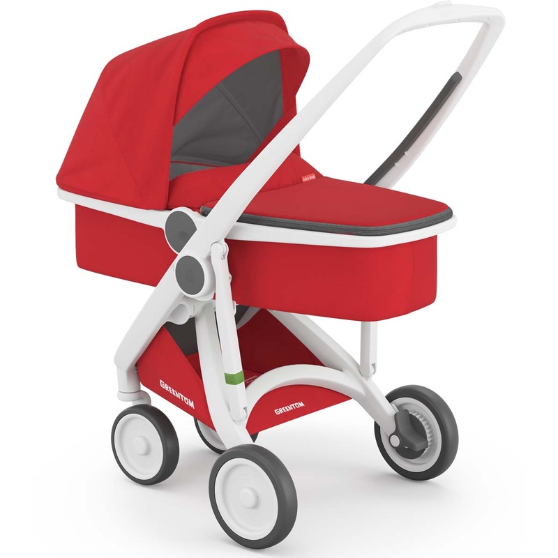 Greentom Carrycot Stroller – White/Red