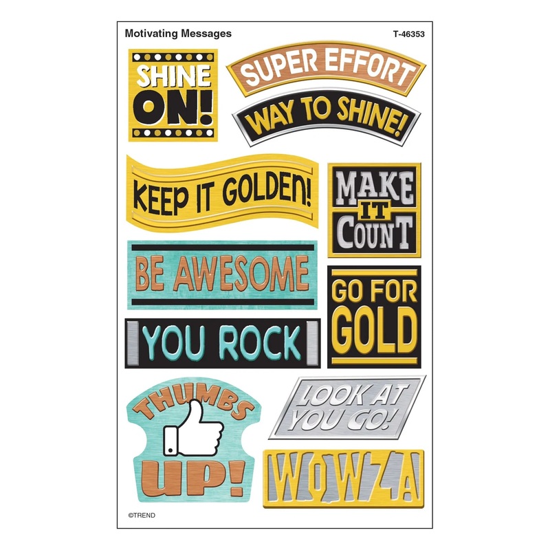 I  Metal Motivating Messages superShapes Stickers  Large