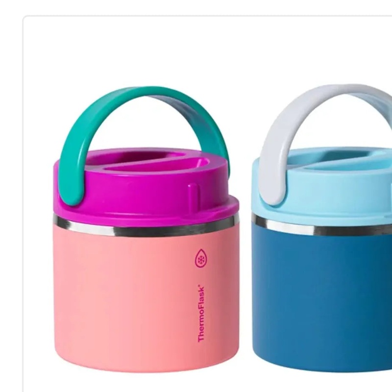 Insulated 20 oz Food Jar Set – Pink & Blue (2-Pack)