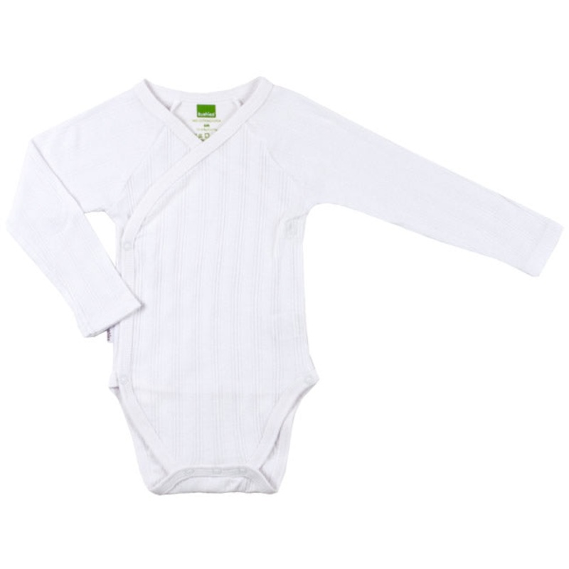 Kushies Long Sleeve Bodysuit, 1-3m – White