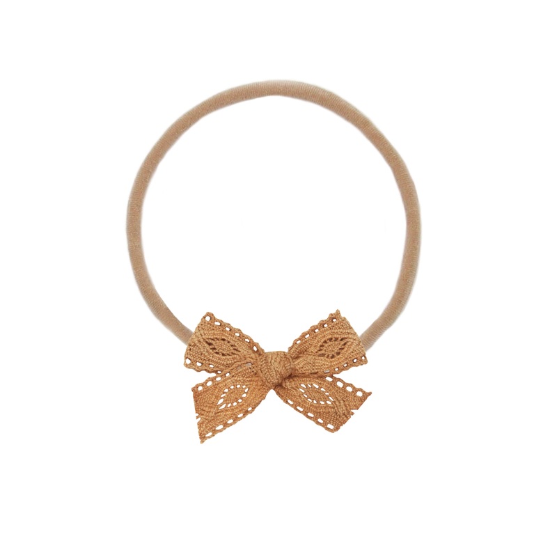 Lace Bow – Mini Cinnamon Headband