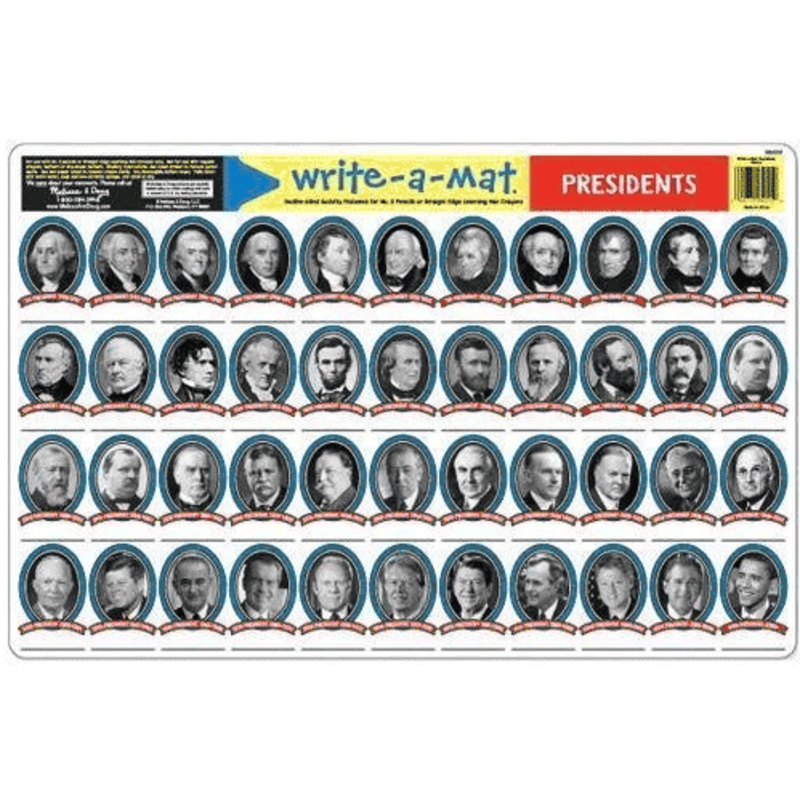 Melissa & Doug Write-a-Mat – Presidents