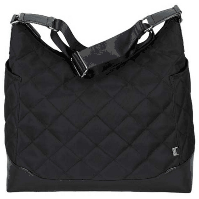 OiOi Diamond Quilted Black Hobo Diaper Bag