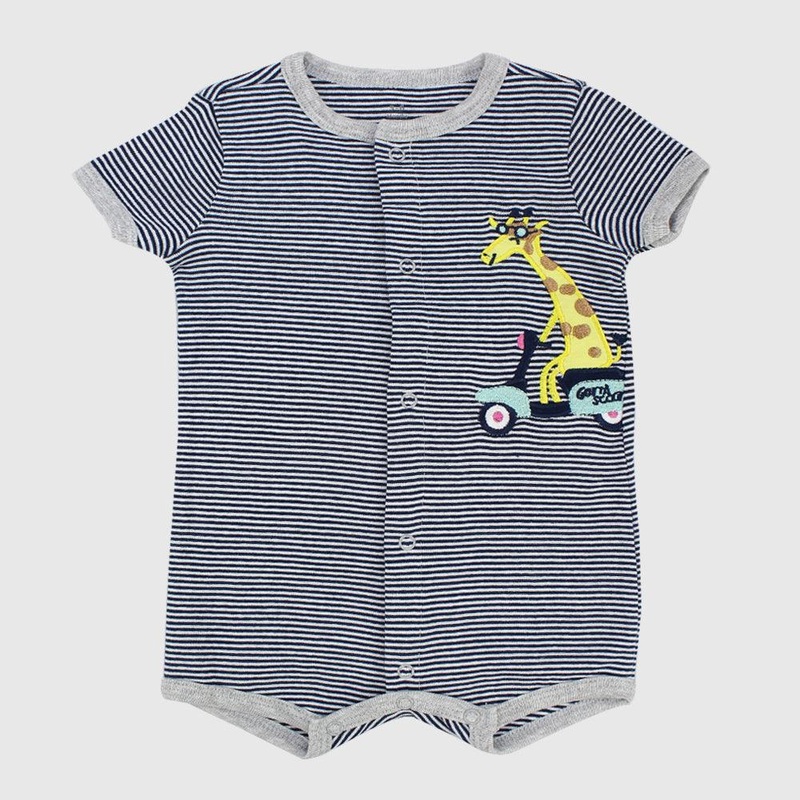 Riding Giraffe Short-Sleeved Romper