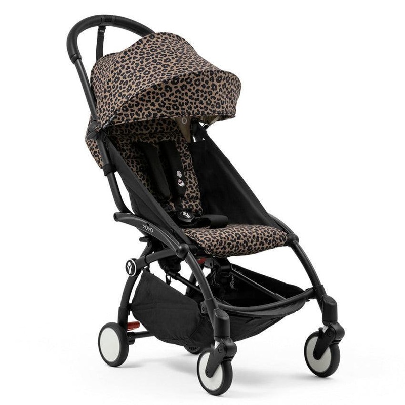 Stokke – YOYO 3 Stroller 6+ – Black Frame + Leopard