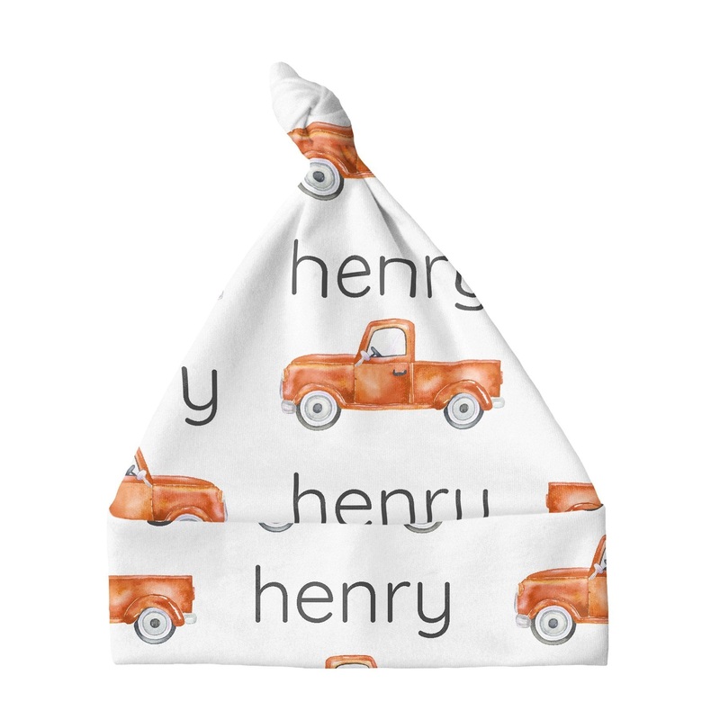 Sugar + Maple Knotted Baby Hat – Truck Orange