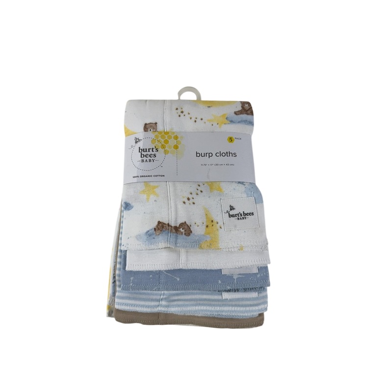 Burt’s Bees Baby Burp Cloths, 5-Pack, Celestial