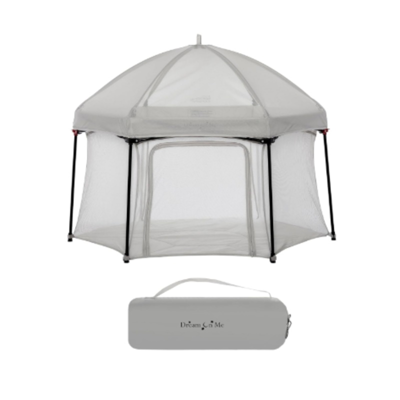 Dream On Me Onyx Playpen Set with Canopy, Grey