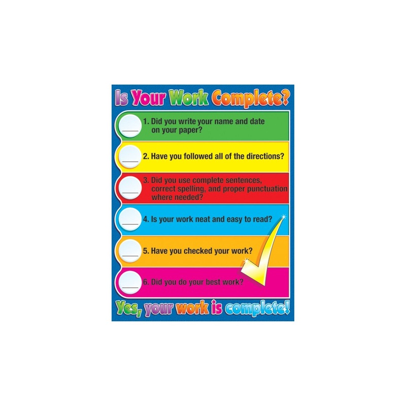 Is Your Work Complete? Chart Grade 2-8