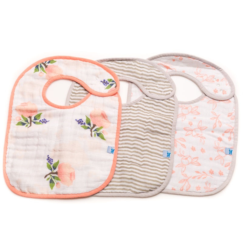 Little Unicorn Cotton Classic Bib 3-Pack – Watercolor Rose