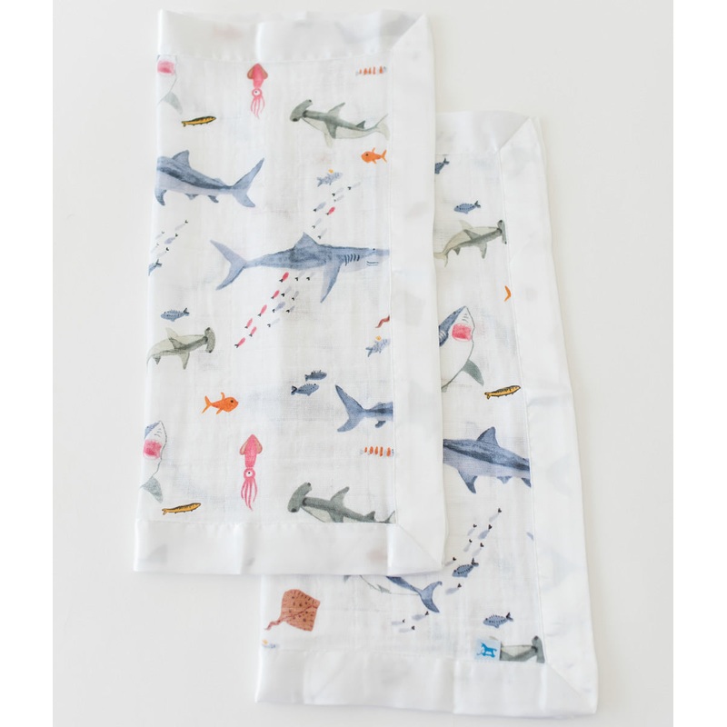 Little Unicorn Cotton Muslin Security Blanket 2-Pack – Shark