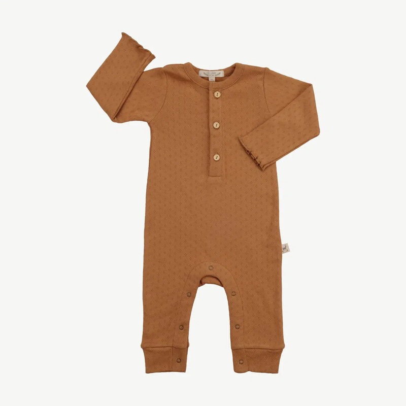 Red Caribou – Organic Pima Cotton Pointelle Jumpsuit – Copper