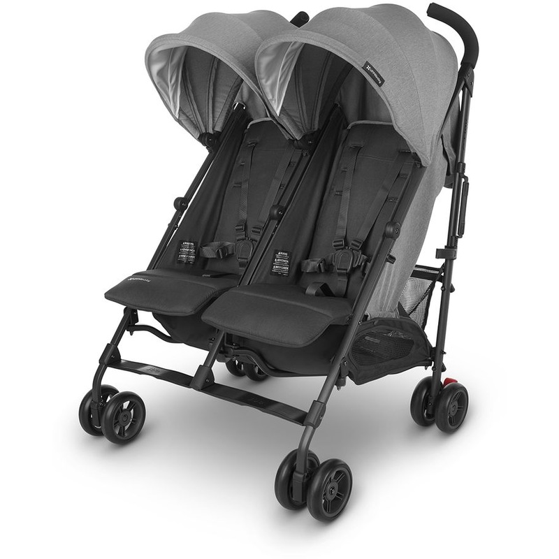 UPPAbaby OPEN BOX G-LINK V2 Side by Side Double Stroller – Greyson (Charcoal Melange / Carbon)