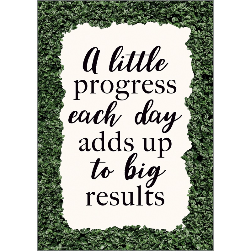 A Little Progress Each Day Adds Up to Big Results Positive Poster