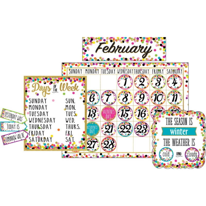 Confetti Calendar Bulletin Board