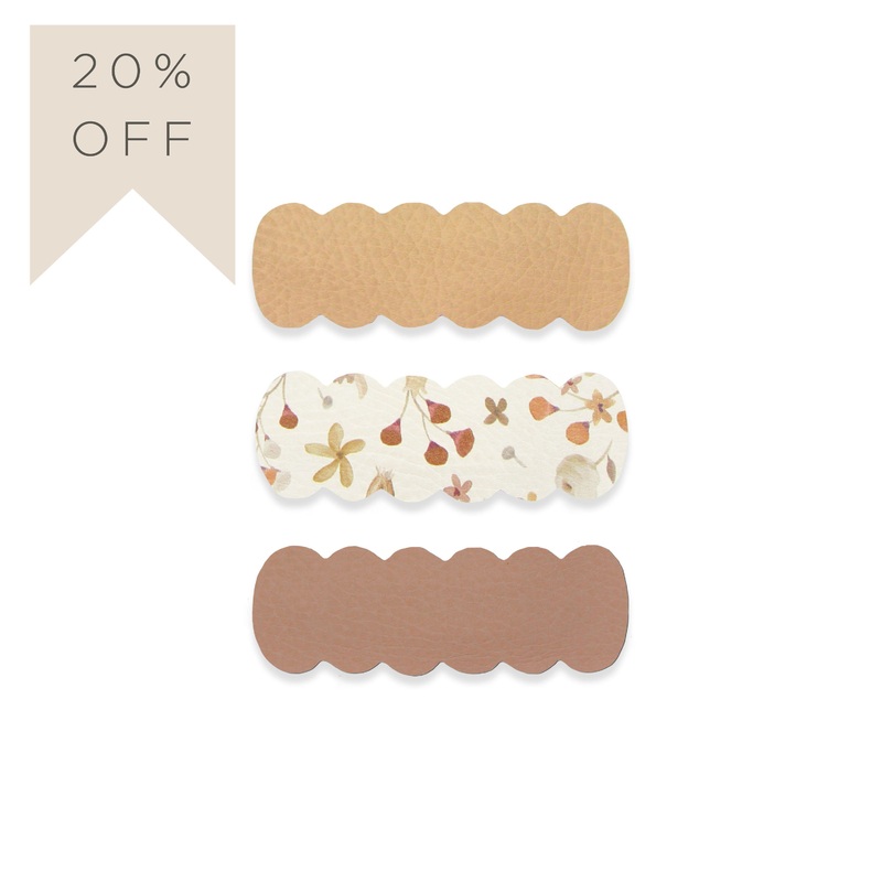 Leather 3 Pack – Terrace Scallop Snap Clips