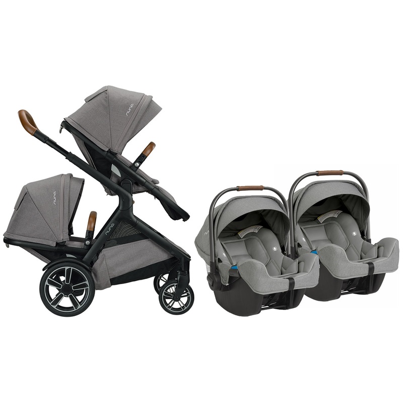Nuna DEMI Grow + PIPA Twin Travel System Bundle – Frost/Frost