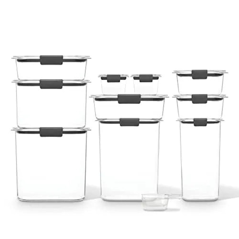 Rubbermaid Brilliance 10pc Plastic Food Storage Container Set: Clear