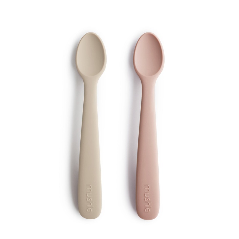 2-Pack Silicone Feeding Spoons – Blush & Shifting Sand