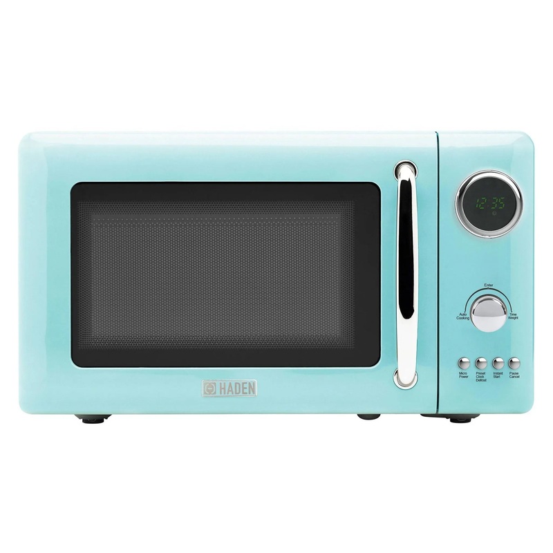 700W Compact Countertop Microwave Over Turquioise