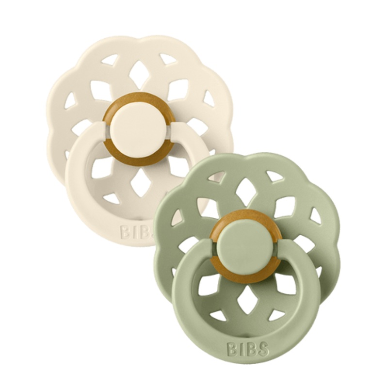 BIBS Pacifier Boheme 2 PACK Latex Size 1 Ivory/Sage