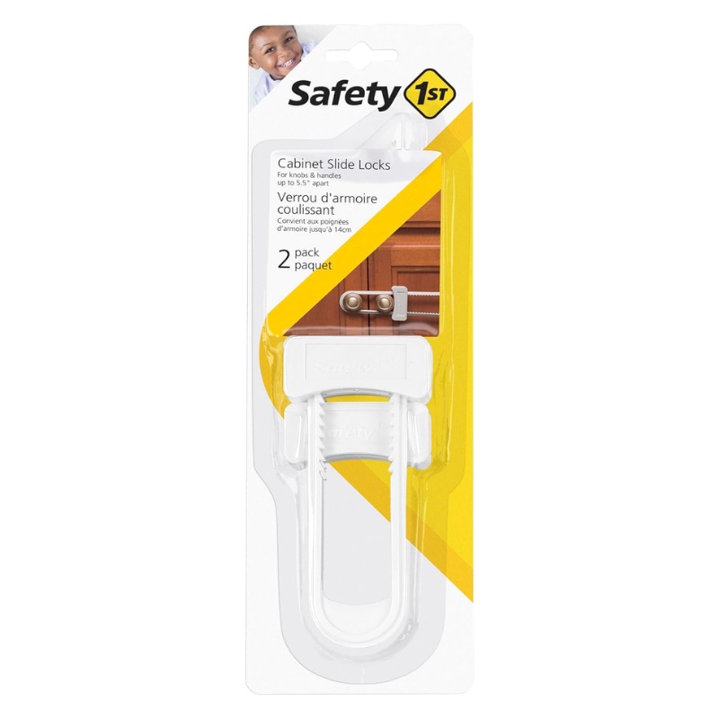 Cabinet Slide Lock White – 2 Pack