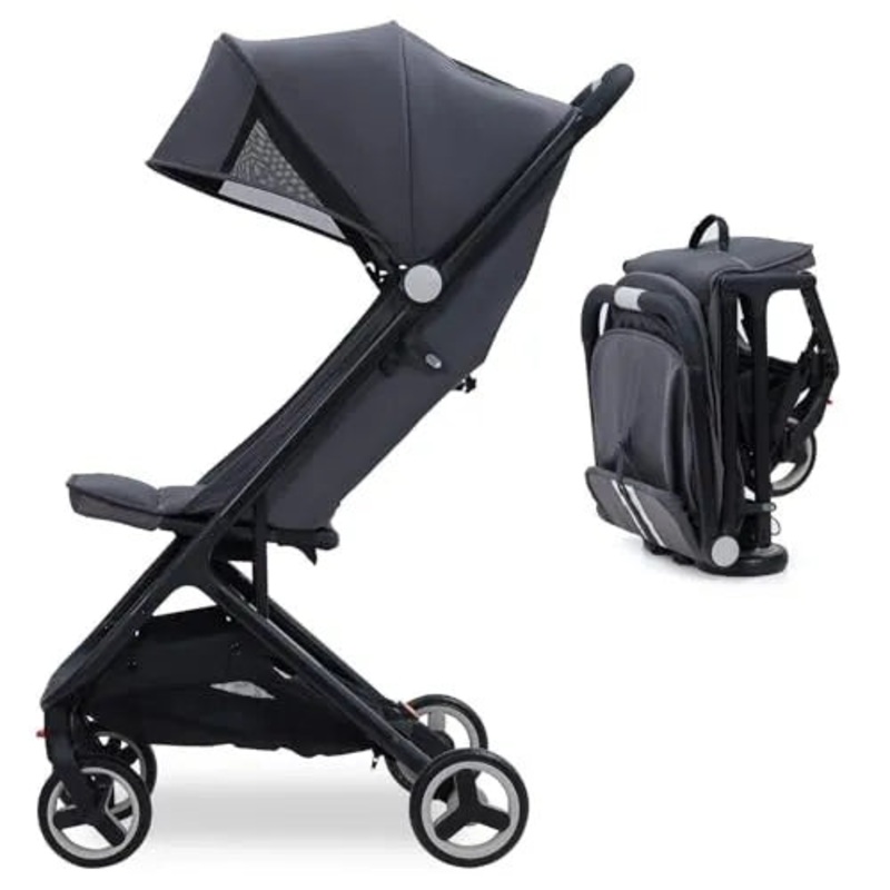 Compact One Hand Fold Travel Stroller – Black