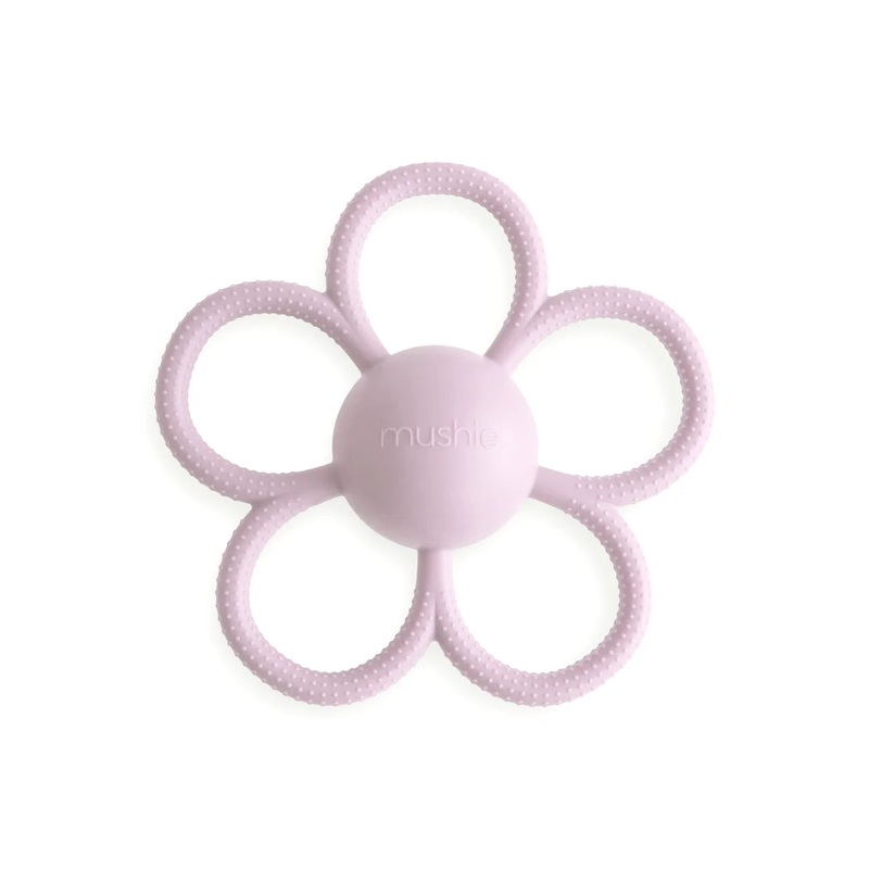 Daisy Rattle Teether – Soft Lilac
