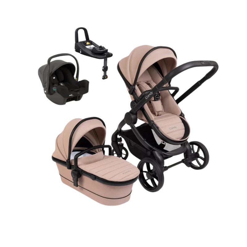 iCandy Peach 7 Pushchair & Carrycot + Joie Snug2 Car Seat & Base – Cookie