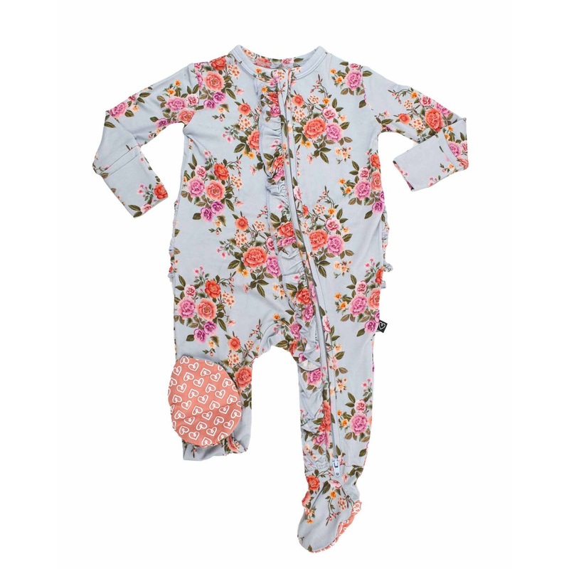 Ruffled Zipper Footie – Quinn