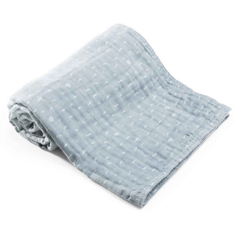 Stokke Blanket Organic Muslin – Blue Slate Sea