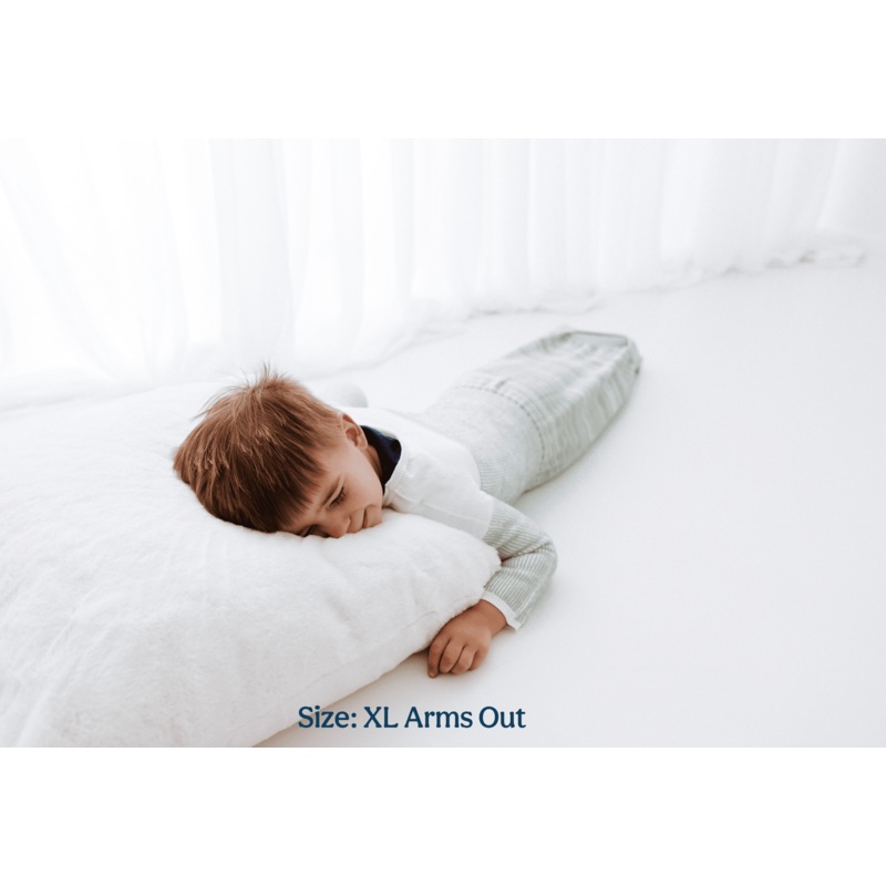 Swaddelini Bamboo Blend Mint Arms Out Long Sleeve Sleep Sack