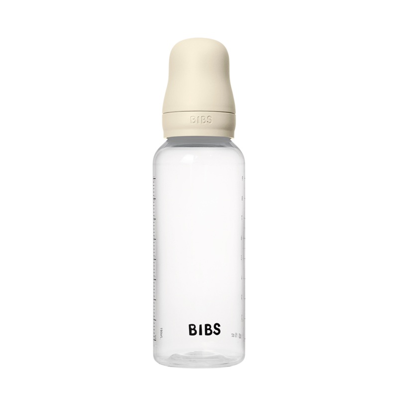 BIBS Round Silicone Baby Bottle 1-Pack 270 ml Medium Flow  Ivory