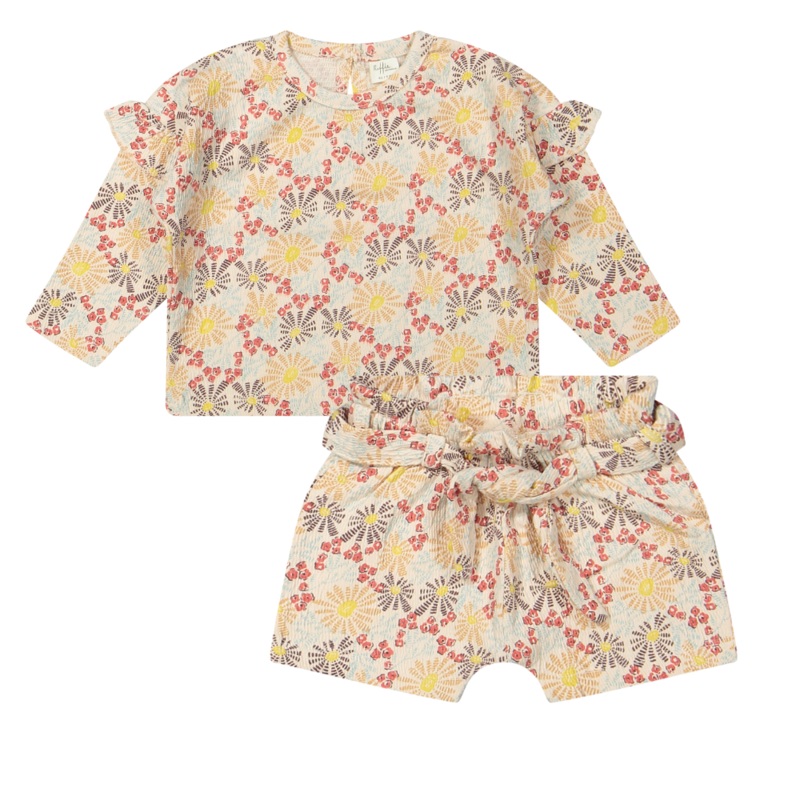 Riffle (Amsterdam) – Organic Top + Short Set – Sea Flower