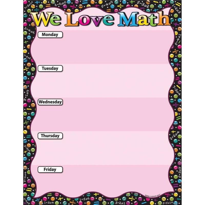 Smart Poly Chart 17″X22″, Emoji We Love Math