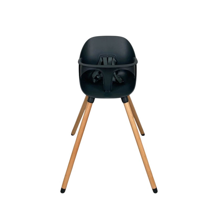 Lalo High Chair with Infant Kit, Licorice, Licorice, Natural Wood