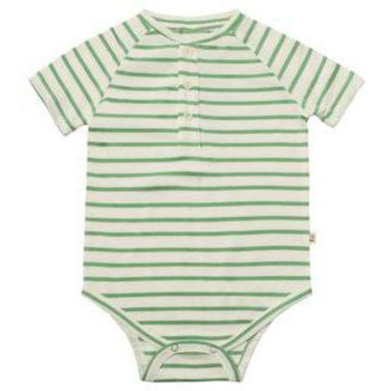Me & Henry Raglan Onesie | Green/White Stripe