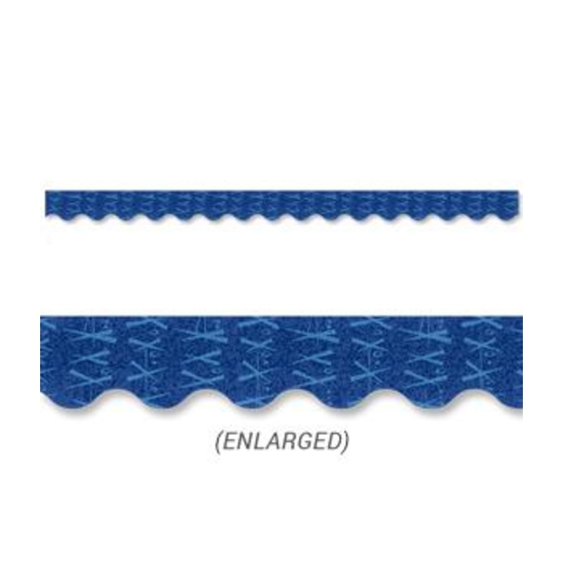 Mid-Century Mod Navy Xs and Os Border
